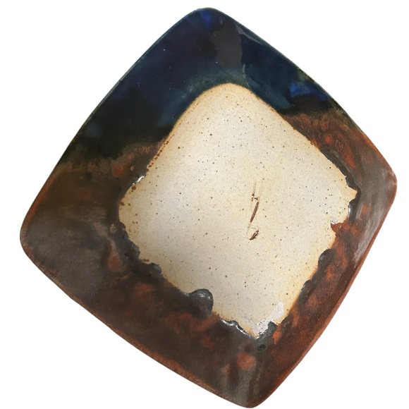 Studio Artisan pottery glazed trinket dish, kitchen soap or sponge holder, plate - Picture 7 of 9